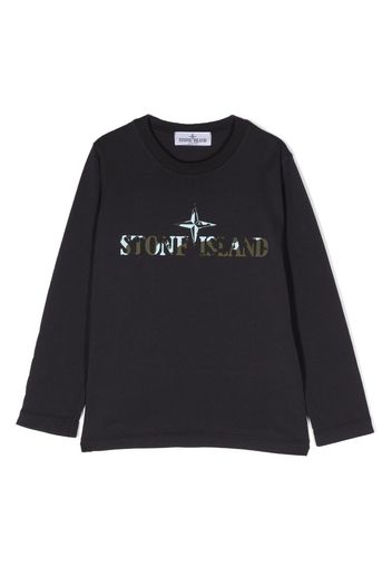 Stone Island Junior T-shirt con stampa - Blu