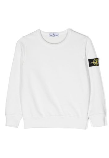 Stone Island Junior Felpa con applicazione Compass - Bianco