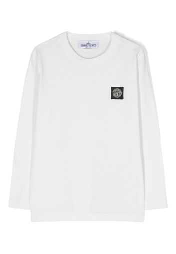 Stone Island Junior Compass-patch cotton T-shirt - Bianco