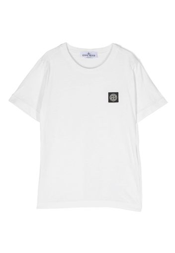 Stone Island Junior Compass-motif cotton T-Shirt - Bianco