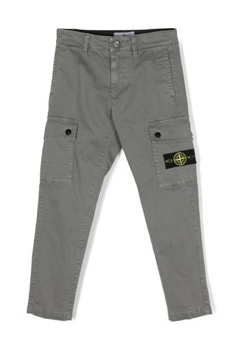 Stone Island Junior Compass-badge slim-fit cargo trousers - Grigio