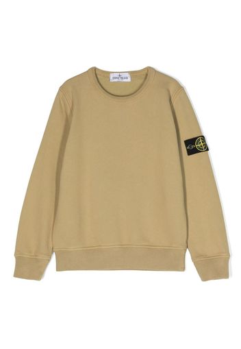 Stone Island Junior Compass-patch cotton sweatshirt - Verde