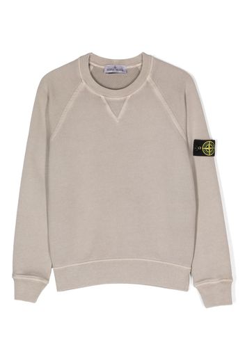 Stone Island Junior crew-neck cotton sweatshirt - Grigio