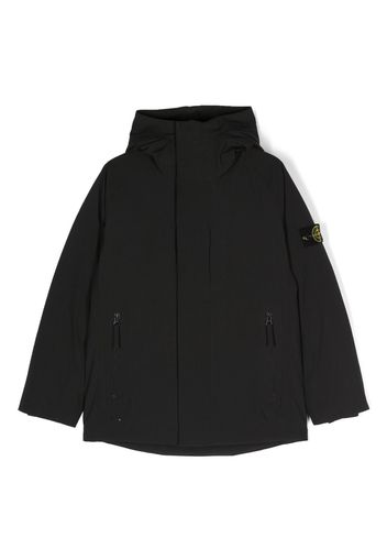 Stone Island Junior Compass-motif feather-down coat - Nero