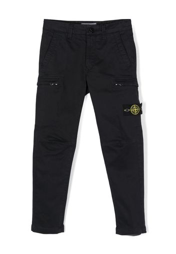 Stone Island Junior Compass-motif cotton trousers - Blu