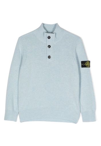 Stone Island Junior Compass-motif knitted top - Blu