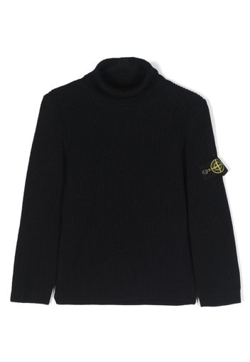 Stone Island Junior Compass-badge virgin-wool jumper - Blu