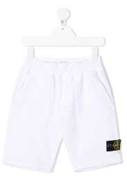 Stone Island Junior Shorts sportivi con applicazione - Bianco