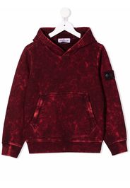 Stone Island Junior distressed-effect cotton hoodie - Rosso