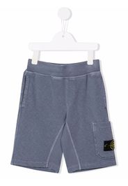 Stone Island Junior logo-patch Bermuda shorts - Blu