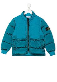 Stone Island Junior logo-patch sleeve padded jacket - Blu