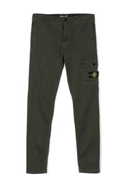 Stone Island Junior logo-patch cargo pants - Verde