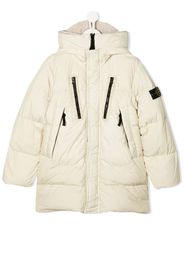 Stone Island Junior logo-patch padded coat - Toni neutri