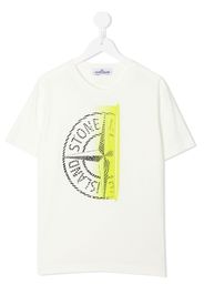 Stone Island Junior Compass-print cotton T-shirt - Bianco