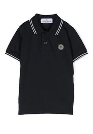 Stone Island Junior Compass-patch tipped polo shirt - Blu