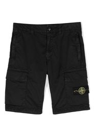 Stone Island Junior side logo-patch cargo shorts - Nero