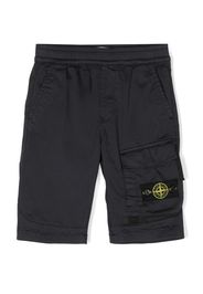 Stone Island Junior logo-patch straight-leg trousers - Blu