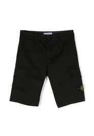 Stone Island Junior logo-patch cargo shorts - Nero