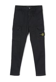 Stone Island Junior Compass-badge slim-fit cargo trousers - Blu