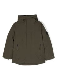 Stone Island Junior Compass-motif feather-down coat - Verde