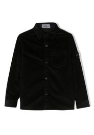 Stone Island Junior Compass-motif buttoned shirt - Nero