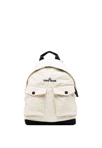 reflective logo-embroidered backpack