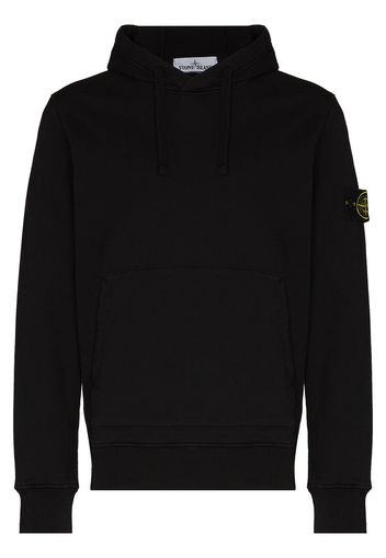 Stone Island logo-patch cotton hoodie - Nero