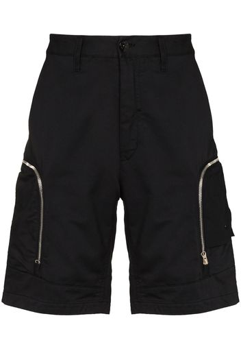 Stone Island Shadow Project zipped details knee-length shorts - Nero