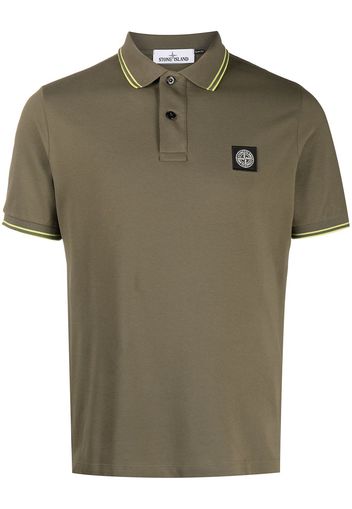 Stone Island logo-patch short-sleeved polo shirt - Verde