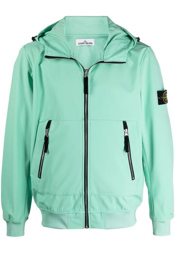 Stone Island logo patch hooded jacket - Verde