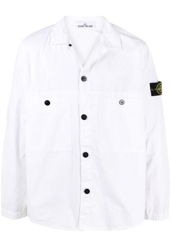 Stone Island Giacca-camicia con applicazione - Bianco