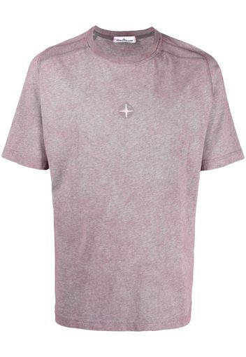 Stone Island T-shirt con ricamo - Viola