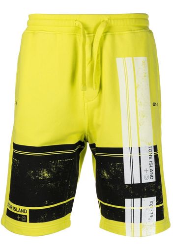 Stone Island Shorts sportivi Block One con stampa - Giallo