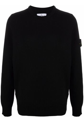 Stone Island logo-patch crew-neck jumper - Nero