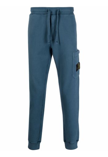 Stone Island logo-patch sweatpants - Blu