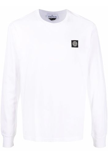 Stone Island logo patch long-sleeve T-shirt - Bianco