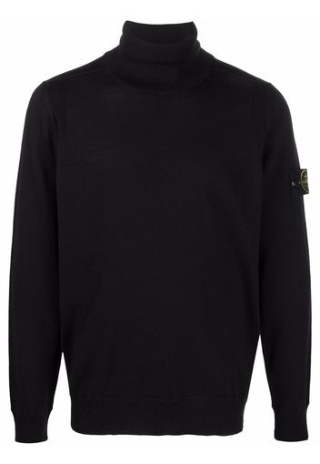 Stone Island logo patch wool jumper - Blu