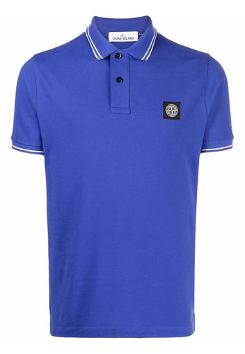 Stone Island logo-patch polo shirt - Blu