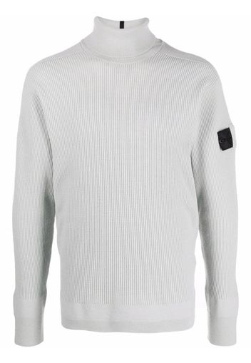 Stone Island Shadow Project logo-patch roll-neck jumper - Blu