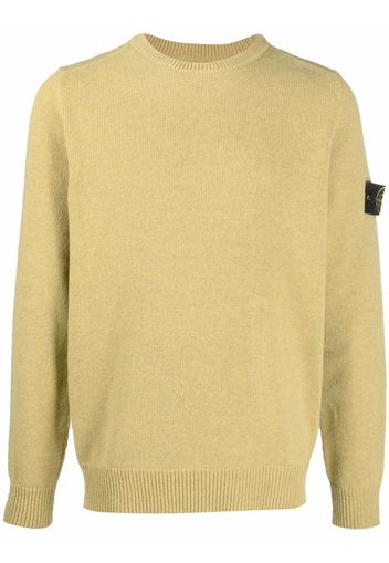 Stone Island logo-patch crew-neck jumper - Verde