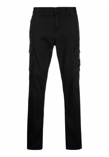 Stone Island compass-patch straight-leg trousers - Nero