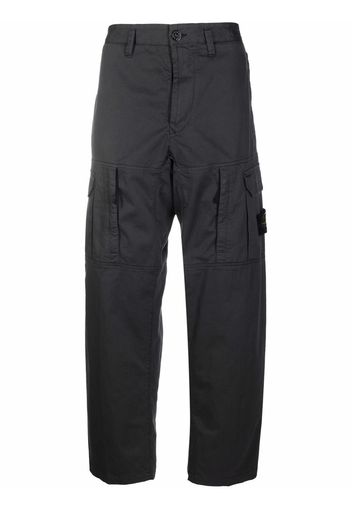 Stone Island logo-patch straight-leg trousers - Grigio