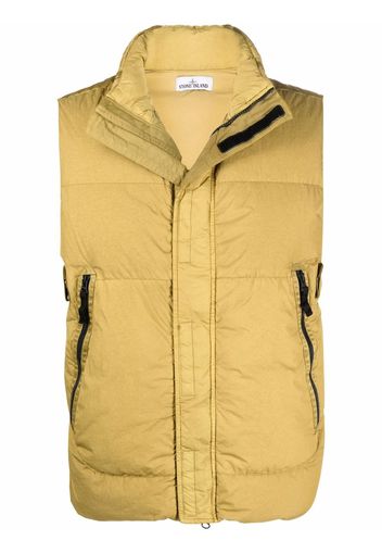 Stone Island sleeveless zip-pocket padded gilet - Verde