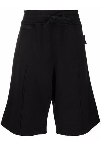 Stone Island Shadow Project logo-patch knee-length Bermuda shorts - Nero