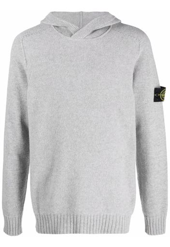 Stone Island sleeve logo-patch hoodie - Grigio
