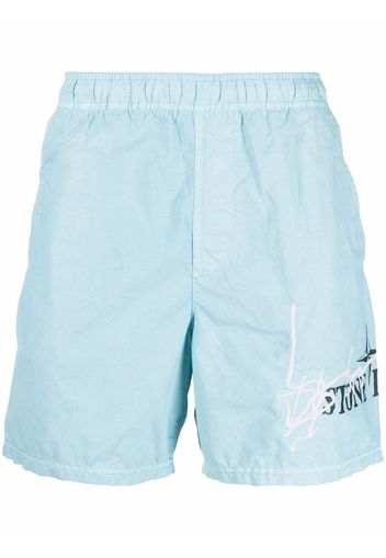 Stone Island logo-print swim shorts - Blu