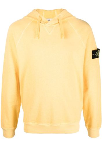 Stone Island Compass-patch cotton hoodie - Giallo