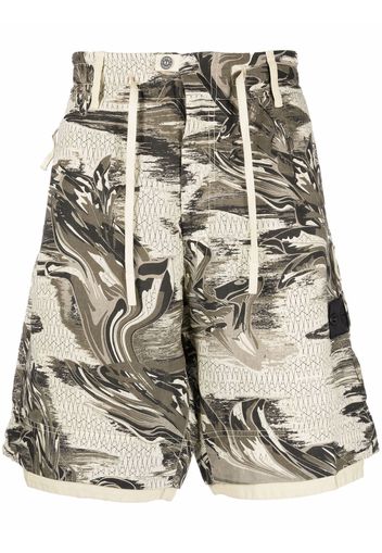 Stone Island Shadow Project marbled-print bermuda shorts - Toni neutri