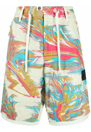 Stone Island Shadow Project marbled-print bermuda shorts - Verde