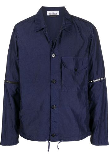 Stone Island detachable-sleeves logo-print shirt jacket - Blu